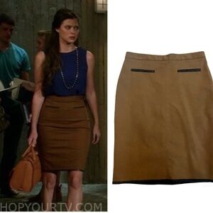 Club Monaco camel brown pencil skirt Sz 8